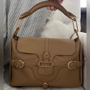 🩶SOLD🩶 Jimmy Choo Gold and Tan Structured Shoulder Bag
